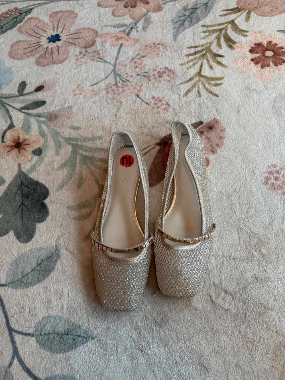 Sanctuary Metallic Silver Embellished Slingback Flats
